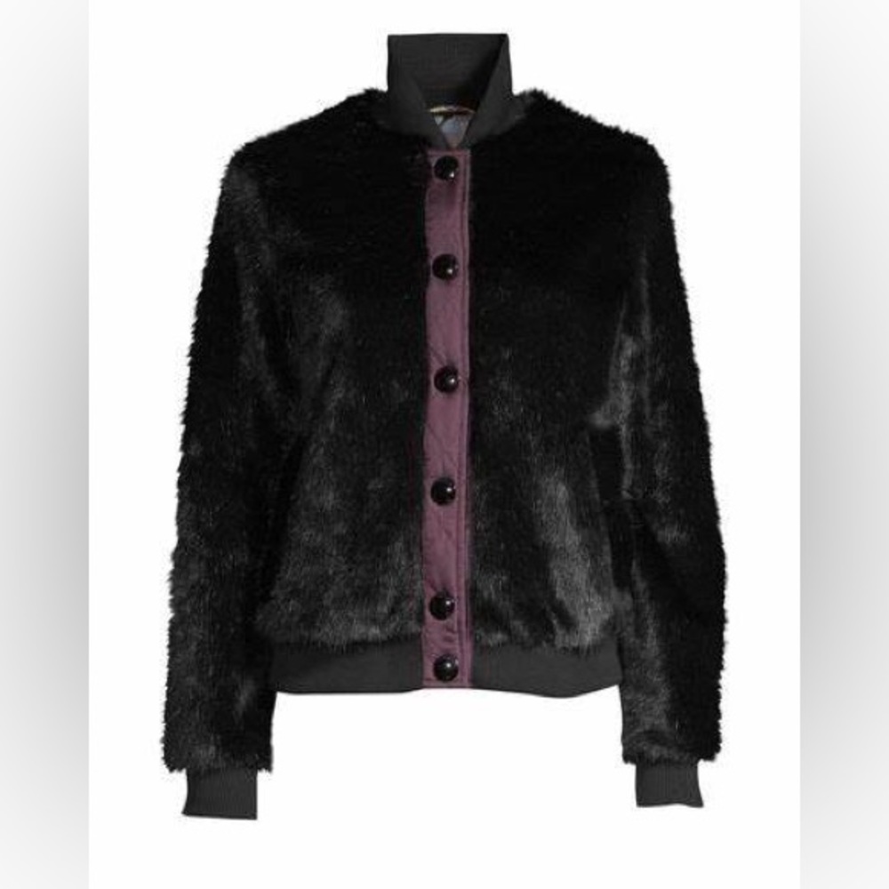 🎉2X HOST PICK🎉 Hunter Faux Fur w/Contrast Placket Bomber Jacket